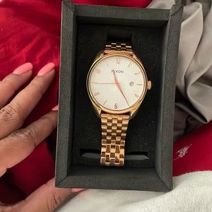 Rose gold Nixon watch